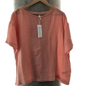 NWT Eileen Fisher Organic Cotton Top Color: Peach